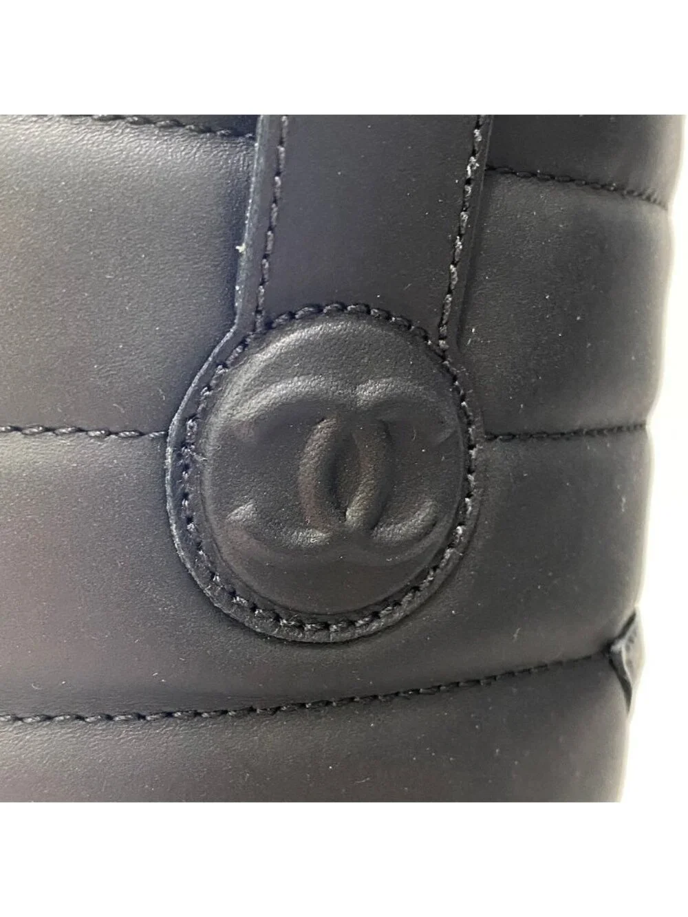 Chanel G7 Engineer Boots Star Motif Quilted Leather Black